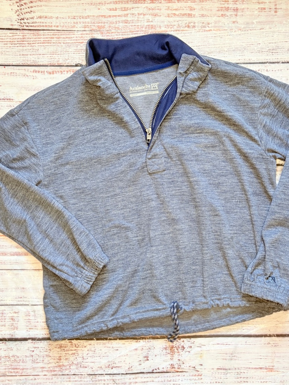 Avalanche Men’s Heathered Navy Quarter-Zip Pullover Sweater